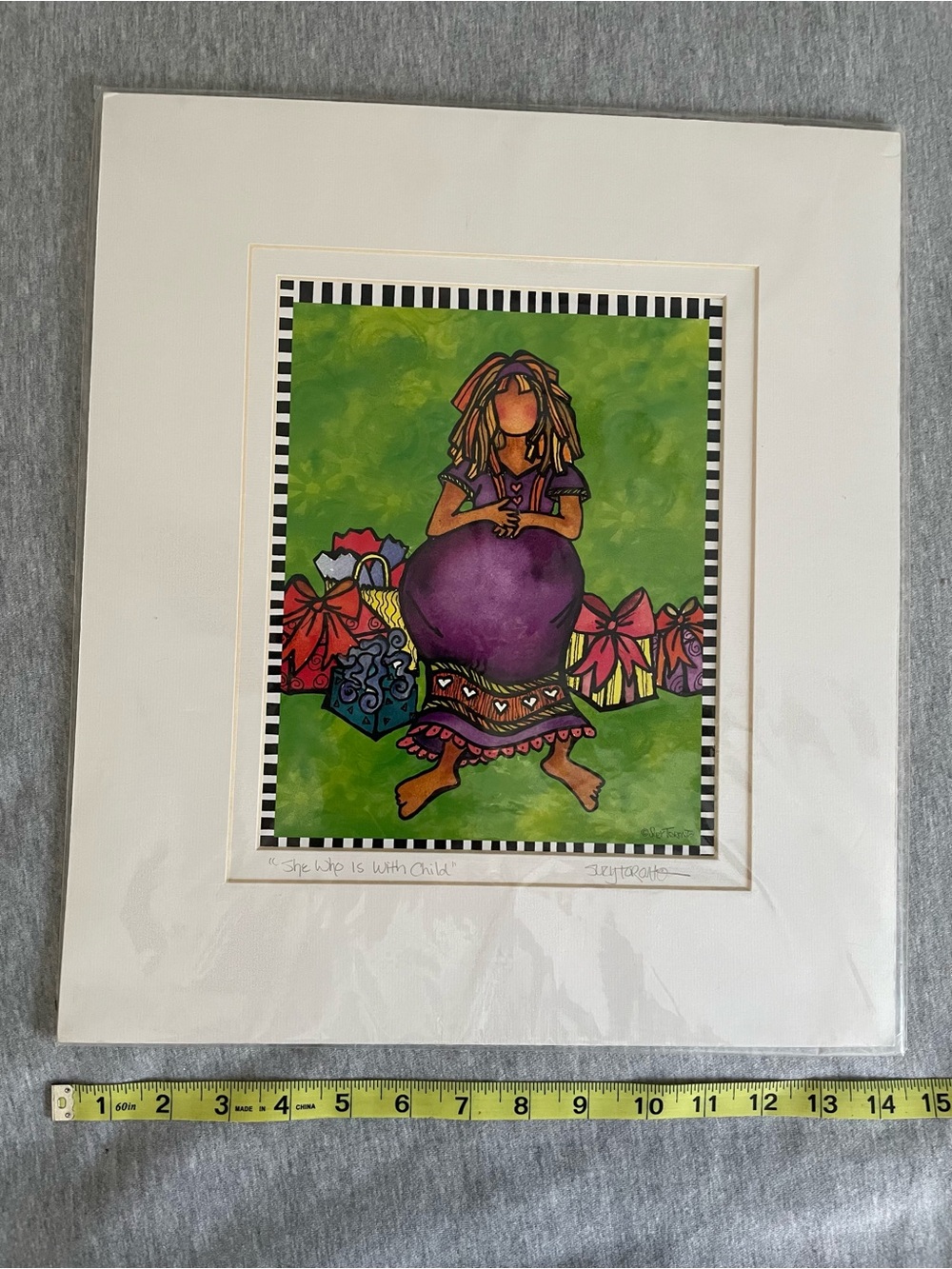 Suzy Toronto “She Who Is With Child” Matted Art Print size 10x8 - Picture 14 of 15